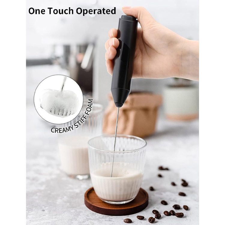Handheld Milk Frother with Stand, Powerful Battery Operated Coffee Frother,  Mini Electric Drink Mixer for Whisk, Coffee, Lattes, Cappuccino, Matcha,  Hot Chocolate - Kourani Online