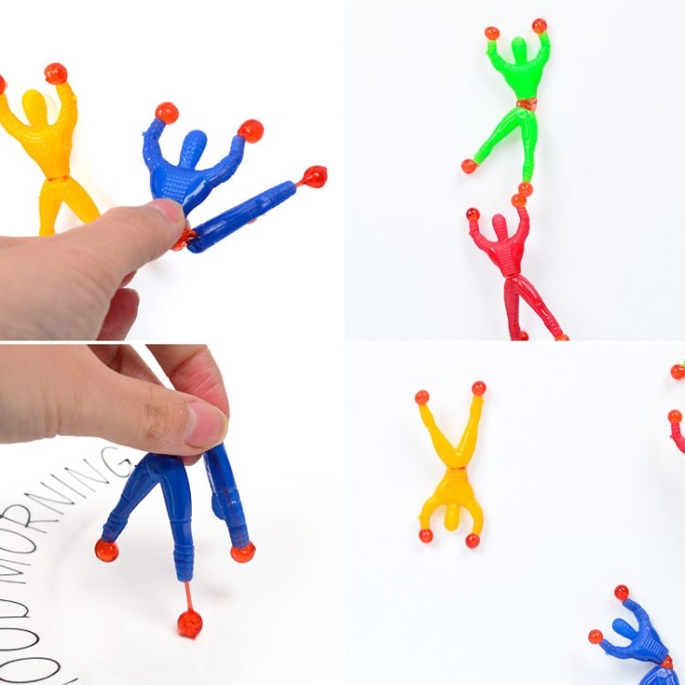 1 3 5 10pc Funny Flexible Climb Men Sticky Wall Toy Kids Toys Climbing Flip Plastic 3