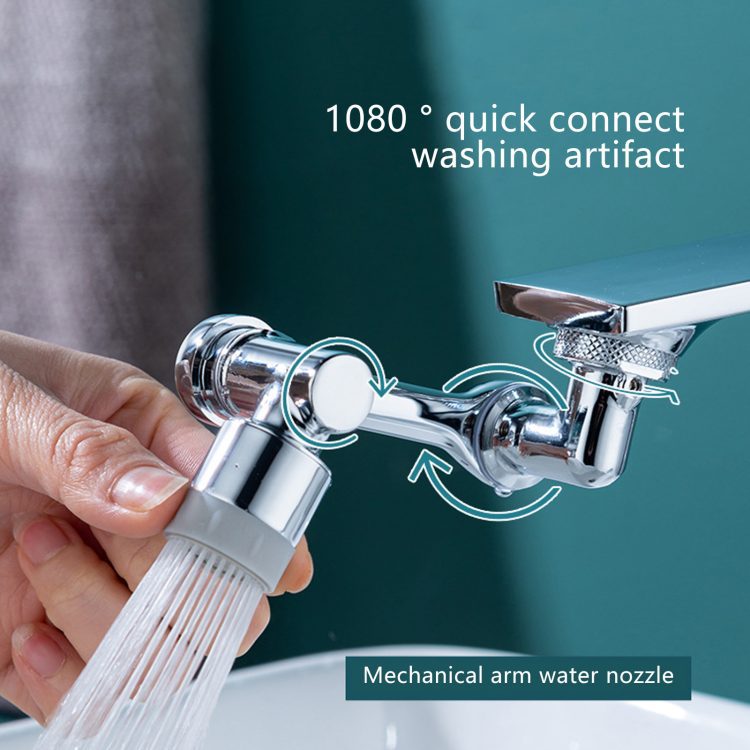 1080 Degree Swivel Sink Faucet Aerator Universal Splash Movable Tap Sprayer Head Faucet Extender Gargle 1 4