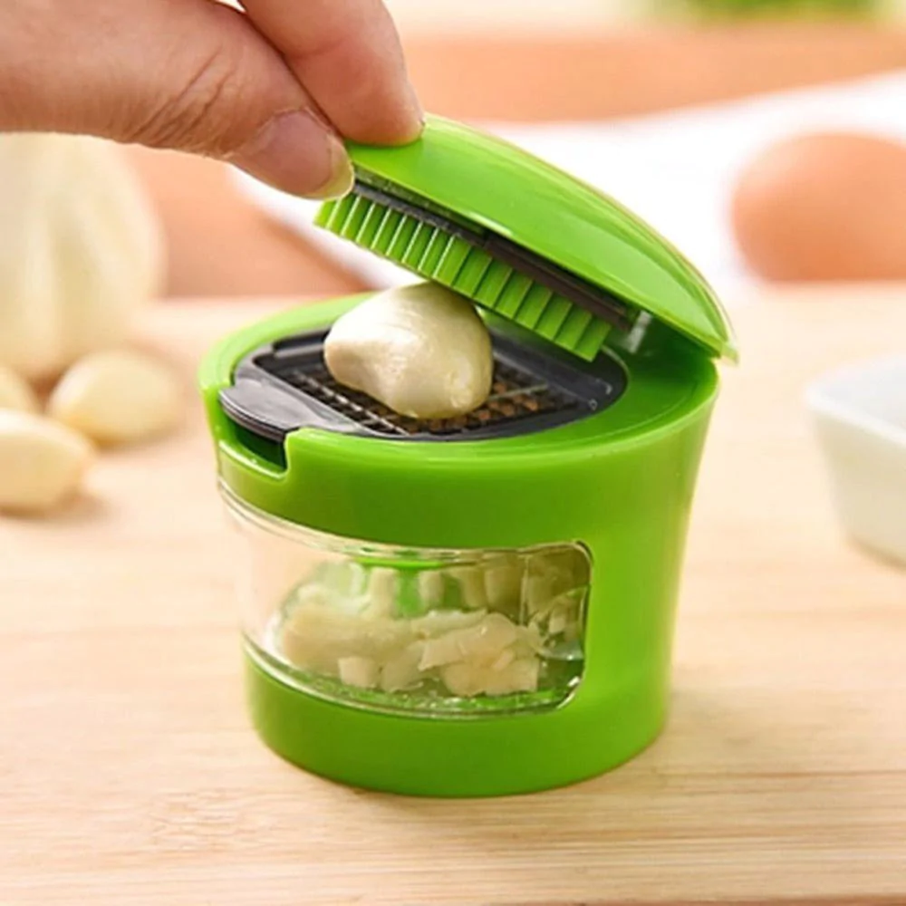 Mini Garlic Press Presser Onion Chopper Garlic Mincer Slicer Dicer Gra –  Zamara Mall