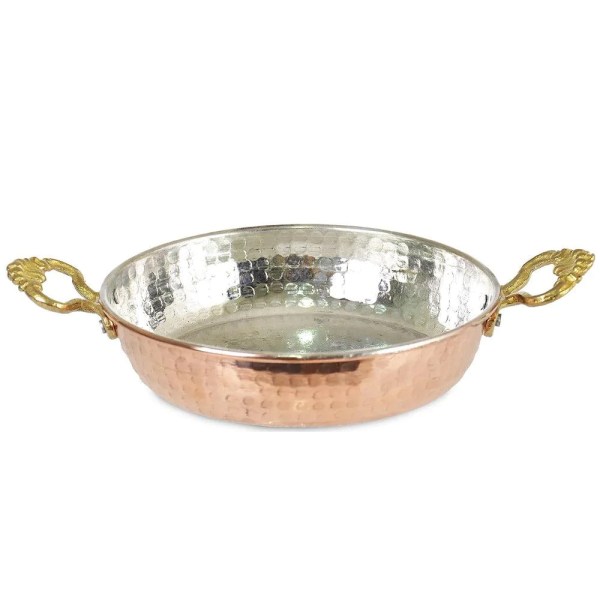 Traditional Handmade Copper Frying Pan for Cooking 24 CM - Kourani Online