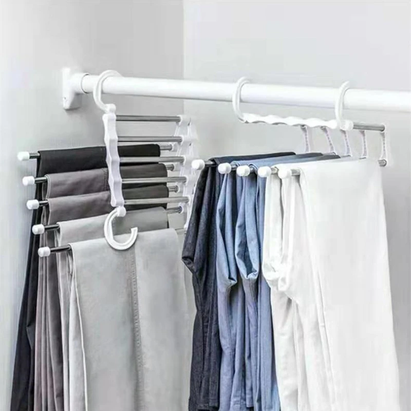 5 in 1 Magic Pants Rack Stainless Steel Hanger For Clothes Folding Tie Shelf Bedroom Closet jpg Q90 jpg