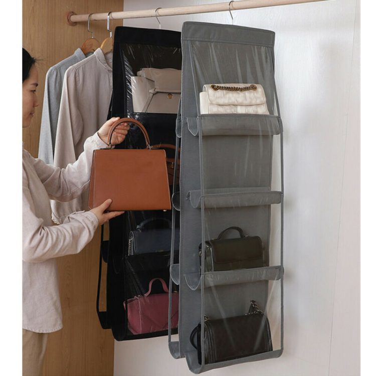 8 Pocket Foldable Hanging Bag 4 Layers Folding Shelf Bag Purse Handbag Organizer Sundry Pocket Hanger 1