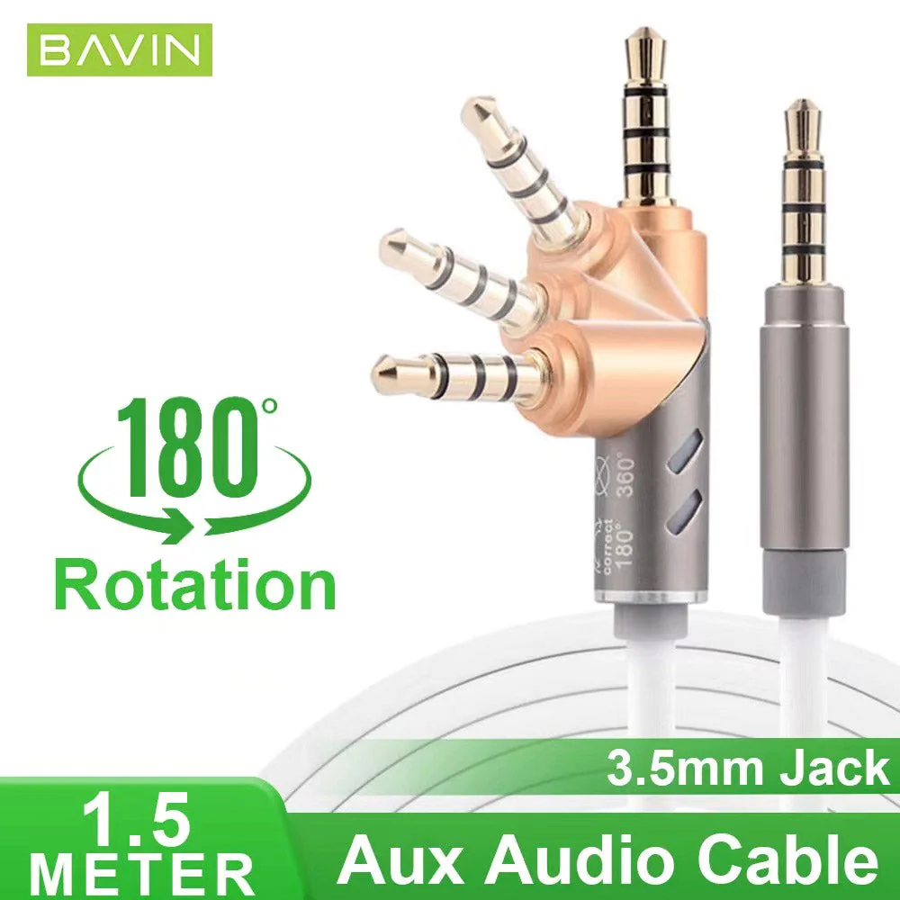 BAVINAUX03180RotationAUXJackAudioCable1500mm 2 46f17930 b9c5 44d0 bb37 254bd18a6612