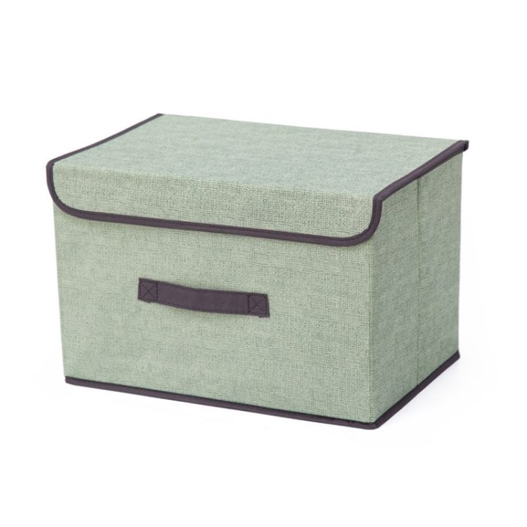 Cotton Linen Storage Box With Cap 2 Size Clothes Socks Toy Snacks Sundries Organizer Set Fabric 3