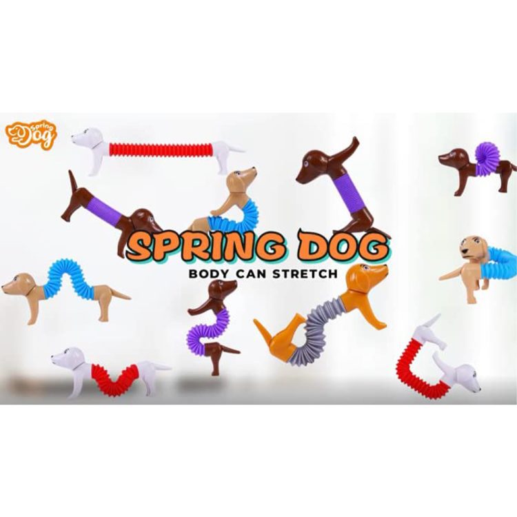 4pcs Pop Tubes Spring Dogs Stress Relief and Anxiety Reduce Spring Dog Toy  ✠