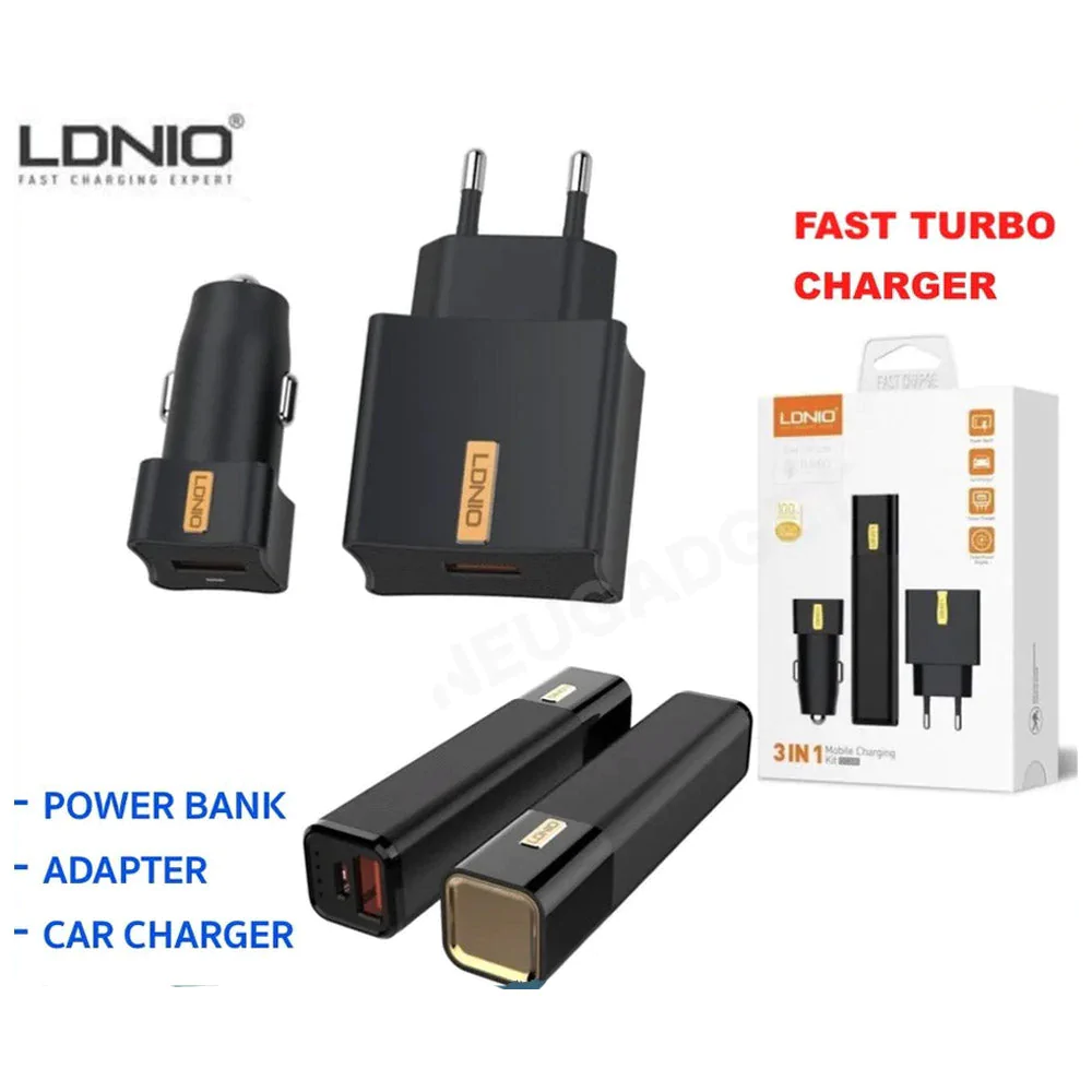 LDNIO3in1MobileChargingKit CarCharger PowerBank TravelCharger 3 3cd78ead 033b 4acd 9a11 c49ab13d8022