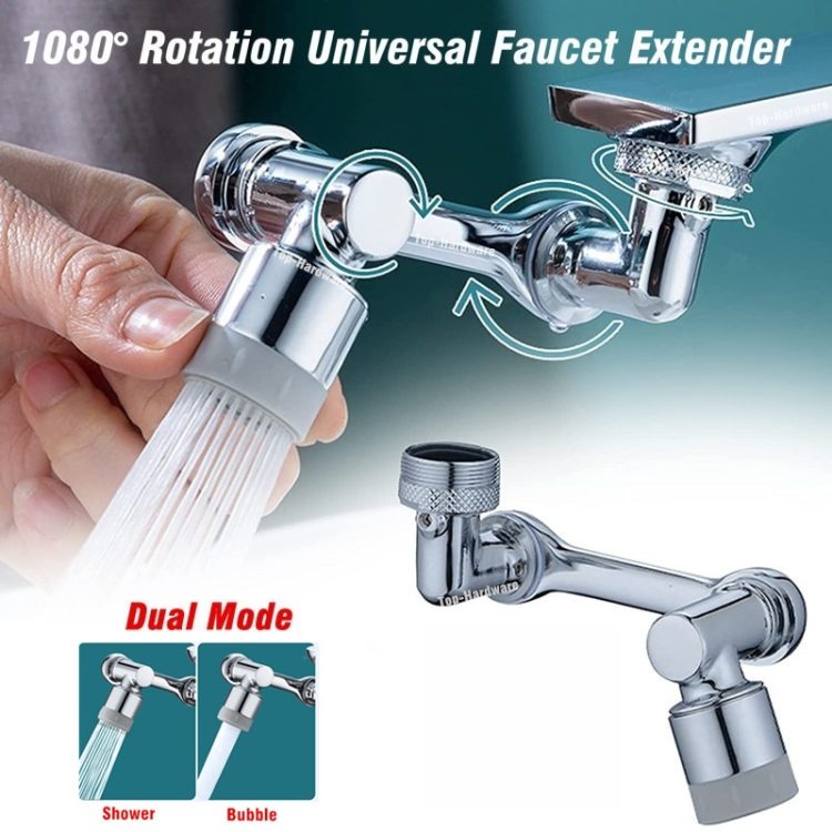 New Universal 1080 Rotation Extender Faucet Aerator Plastic Splash Filter Kitchen Washbasin Faucets Bubbler Nozzle Robotic 5