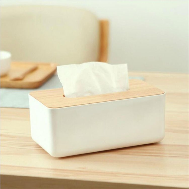 New Wood Napkin Holder Square Shape Wooden Plastic Tissue Box Case Home Kitchen Paper Holdler Storage