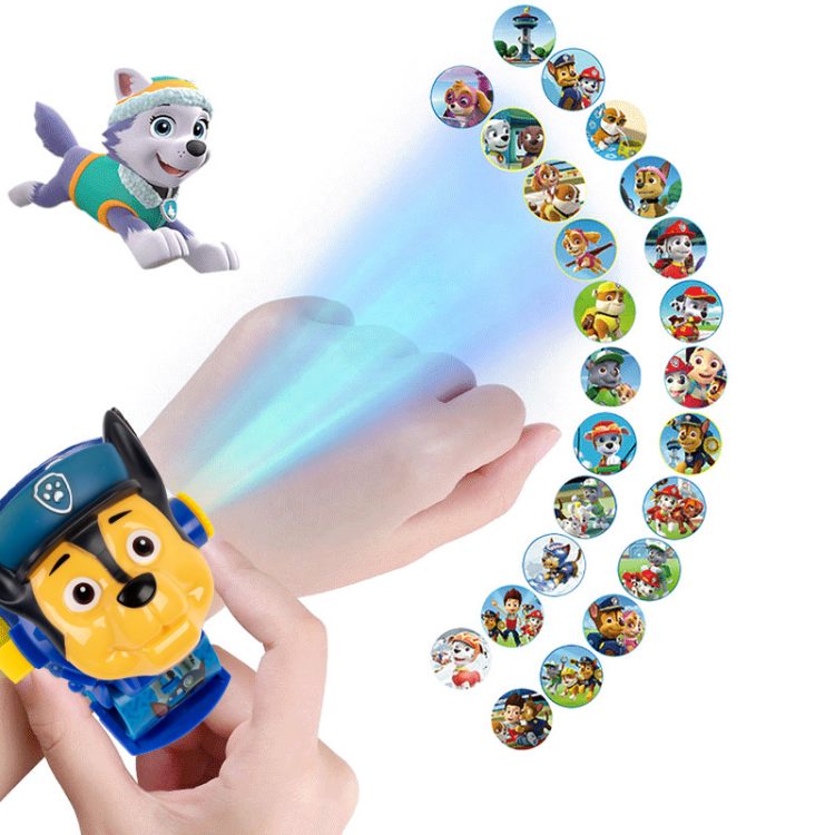 Paw Patrol Projection Digital Watch Time Develop Intelligence Learn Dog Everest Anime Figure Patrulla Canina Toys 1