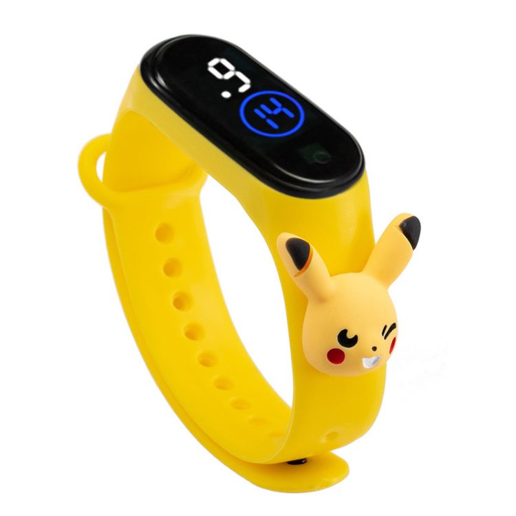 Pokemon Pikachu Electronic LED Doll Bracelet Watch Watch Cartoon Children Student Plastic Touch Waterproof Watch Birthday