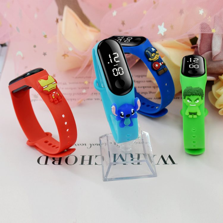 Selling Spiderman iron Man Doll Children s Watches electronic Bracelet Sports LED Mickey Mouse Girls watches 1 1