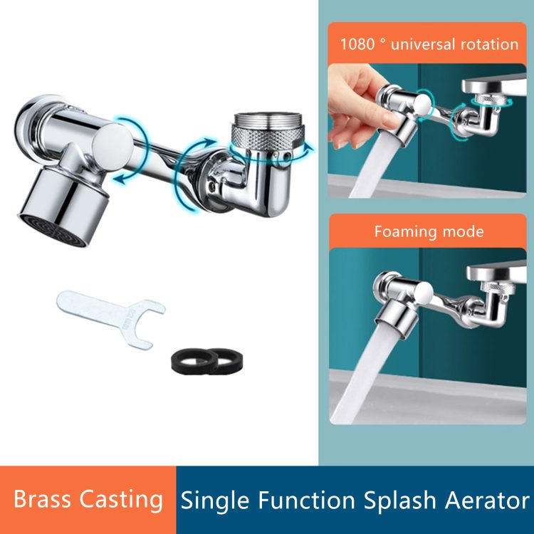 Extension de robinet pivotant à 1080 degrés, robinet pivotant flexible  Aerator Filter Faucet pour évier de cuisine Lavage du visage de salle de  bain (mode unique)