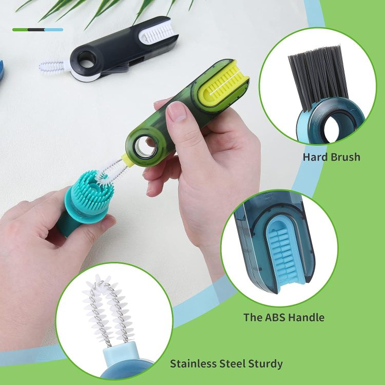 1/2pcs3 In 1 Mini Thermos Cleaning Brush Multipurpose Bottle Gap