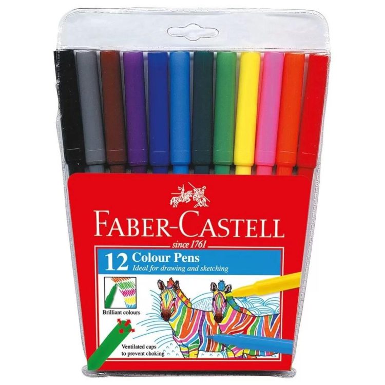 faber castell fibre tip colour pen 12 colours