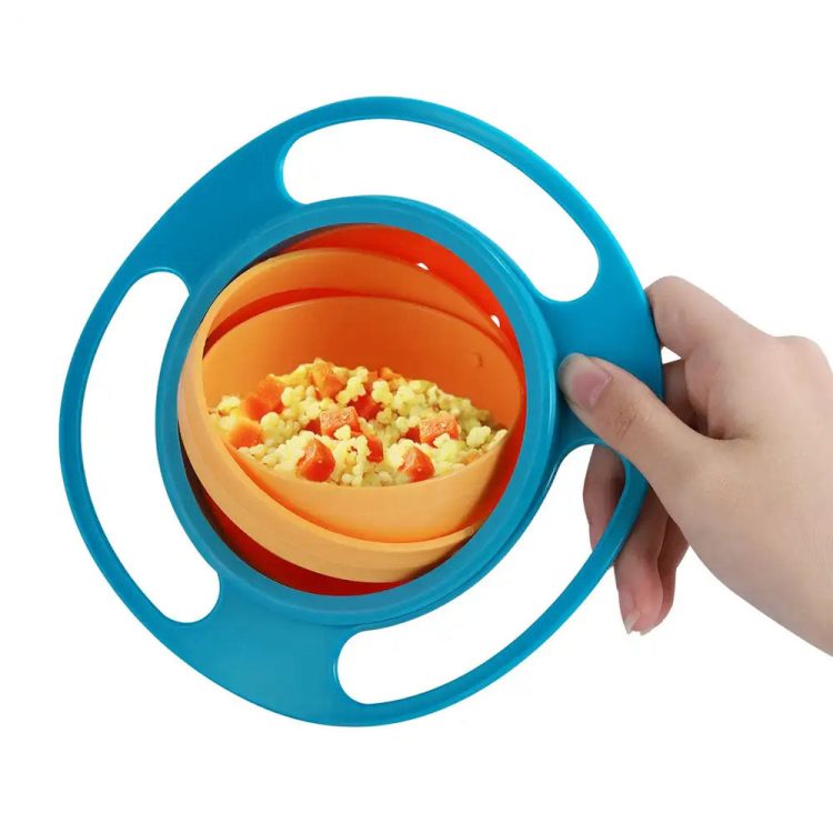 Magic Gyro Bowl, Spill-Proof Bowl With Lid, Plastic Creative Dishes,  Practicing Feeding Bowls, Baby Universal Gyro Bowl, Magic Gyro Bowl