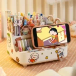 Kawaii Desktop Pen Holder Large-capacity Cute Stationery Storage Box Creative Cartoon Pencil Holder Ins Desk Organizer for Girls - Image 4