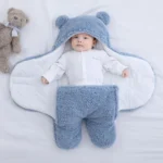 Baby Sleeping Bag Ultra Soft Fluffy Fleece Newborn Receiving Blanket Infant Boys Girls ClothesSleeping Nursery Wrap 1.webp