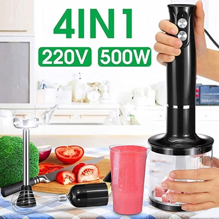 main image4Electric Blender 4 In 1 Stainless Steel Stick Hand Blender Mixer Food Processor Egg Whisk Smoothie 1.jpg
