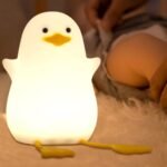 Duck Night Light for Children, Seagull Silicone Children's Room Warm Light with Dimmable Cute Bedside Lamp as a Gift for Boys Girls Mobile Phone Holder - Image 3