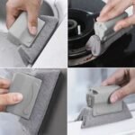 Window Frame Groove, Door Track Cleaning Brush | Small Handheld Crevice Cleaner Tool with Scrubbing Pads for Sliding Doors, Air Vents, Shutters, Slots - Remove Dust, Dirt - Image 3