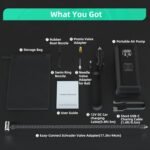 Portable Air Pump, 150 PSI Cordless Car Tires Air Pump with Digital Pressure Gauge, Electric Tire Pump, Rechargeable Air Pump with Emergency Light for Car, Bike, Motor, Balls - Image 9