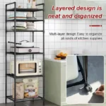 Kitchen Mobile Snacks Storage Rack Bathroom Bedroom Storage Cabinet Shelf with Wheels Livingroom Trolley Gap Organizer Cart 6 layers - Image 3
