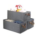 Cationic Steel Frame Storage Box, Foldable Portable Cloth Clothes Organizer Basket 40x28x18 cm - Image 3