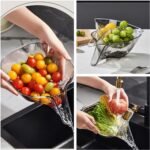 Multifunctional Kitchen Washing Basket With Dishwashing Cloth And Dry Separation Filter With Funnel - Image 2