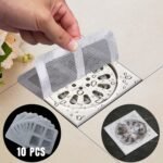 Hair Catcher Shower Drain Cover,4"X4" Disposable Hair Stopper Mesh Stickers,Bathtub Hair Catcher for Drain,Shower Floor Cover Square,Bathroom,Laundry, Bathtub (10PCS)