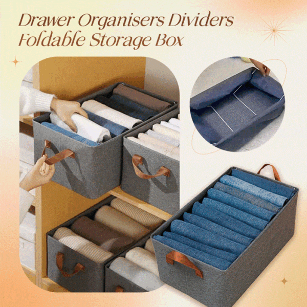 Drawer Organisers Dividers Foldable Storage Box Wardrobe Clothes Organizer with Handle