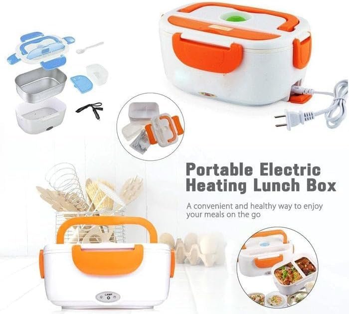 51VVFB6CZnL._AC_-1.jpg LADILA Lunch Box With Heating Portable Electric Heating Food Warmer Heater Rice Cooker Container Food Warmer Tiffin,2 Liter,Multi - Image 1