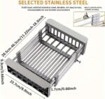 Drain Rack, Telescopic Draining Basket, Kitchen Basket, Restaurant Dish Rack, Retractable Sink Shelf, Suitable for Rectangular Sink - Image 7
