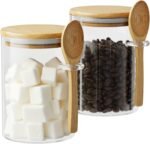 Glass Jars with Bamboo Lid and Spoon, Bamboo Lid Storage Jar Containers for Coffee Beans, Spice, Brown Sugar, Tea, Flour, Nuts, Candy, Salts and More - Image 6