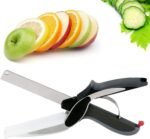 Kitchen Stainless Steel Vegetable Scissors Fruit Cutter,Vegetable Cutter With Cutting Board,Multipurpose Food Scissors,2-in-1 Smart Cutter,Food Cutter Chopper