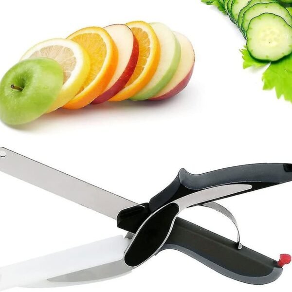 Kitchen Stainless Steel Vegetable Scissors Fruit Cutter,Vegetable Cutter With Cutting Board,Multipurpose Food Scissors,2-in-1 Smart Cutter,Food Cutter Chopper