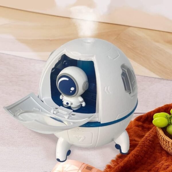 Space Capsule Air Humidifier, USB Ultrasonic Cool Air Mist Humidifiers with Led Light, 220ML Mini Portable Astronaut Humidificador Water Diffuser for Baby Bedroom