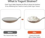 Greek Yogurt Maker, Greek Yoghurt Maker, Washable Strainer, Fine Mesh Homemade Yoghurt Strainer with Lid for Work, Travel, Picnic, Breakfast, 1100 ml - Image 3