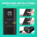 Portable Air Pump, 150 PSI Cordless Car Tires Air Pump with Digital Pressure Gauge, Electric Tire Pump, Rechargeable Air Pump with Emergency Light for Car, Bike, Motor, Balls - Image 2