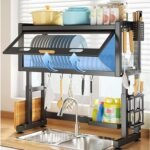 Mugath Over The Sink Dish Drainer Drying Rack, (85 Cm) 2 Tier Adjustable Height Large Dish Racks with Cover Over The Counter Metal Dish Drying Rack for Kitchen Sink Shelf (Cabinet Dish Rack) - Image 2