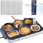 Homelove Warming Mat for Food - Electric Warming Tray with 6-Level Temperature and Hours Setting, Full Surface Graphene Heating, Waterproof Dishwasher-Friendly Food Warmer for Parties, Kitchen