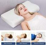 Memory Foam Cervical Contour Medical Pillow for Sleeping Orthopedic Pillows for Neck Back Shoulder Support Pain Relief cusion Soft Firm Pillow (Off White) - Image 6