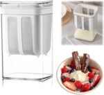 Greek Yogurt Maker, Greek Yoghurt Maker, Washable Strainer, Fine Mesh Homemade Yoghurt Strainer with Lid for Work, Travel, Picnic, Breakfast, 1100 ml