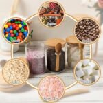 Glass Jars with Bamboo Lid and Spoon, Bamboo Lid Storage Jar Containers for Coffee Beans, Spice, Brown Sugar, Tea, Flour, Nuts, Candy, Salts and More - Image 8