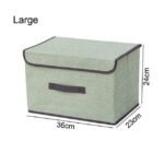 Cotton Linen Large Storage Box With Cap Clothes Socks Toys Organizer / KC22-242-2 - Image 13
