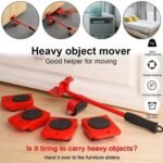 Furniture Lifter Tool Easy Mover Appliance Roller Lifter Moving System with 4 Wheel Sliders Lifter Kit for Moving