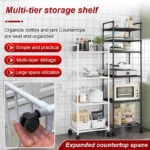 Kitchen Mobile Snacks Storage Rack Bathroom Bedroom Storage Cabinet Shelf with Wheels Livingroom Trolley Gap Organizer Cart 6 layers - Image 2