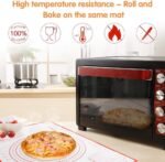 Silicone Baking Mat 60 x 40 cm with Dimensional and Non-Stick Coating + 40 cm Non-Stick Polyethylene Rolling Pin for Pastry Rolls - Image 3