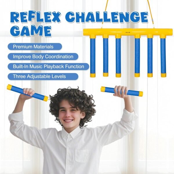 Reflex Drop Sticks Challenge Game, 2026 Upgrade Hand Eye Coordination Training Toy, Hand Speed Challenge Reaction Game, Catching All Drop Sticks for Adult- 3 Adjustable Speed