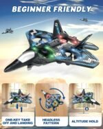 JoyRapt Drones for Kids Foam RC Plane, Remote Control Airplane | Toys and Gifts for 6 8 10 Years Old Boys, Jet Helicopter Drones with LED Lights 360° Flip - Image 2